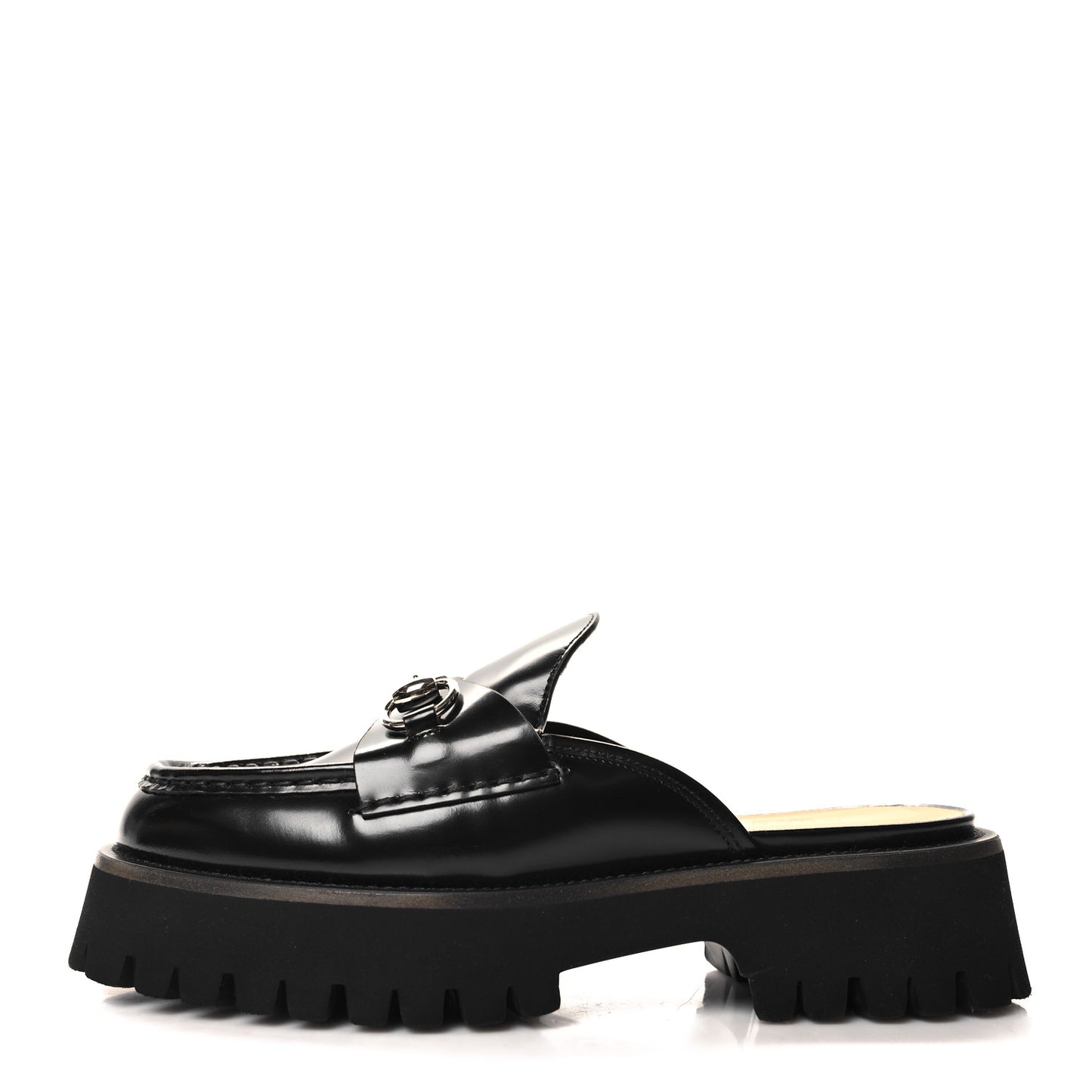 Magnum Calfskin Womens Horsebit Platform Mules 37.5 Black