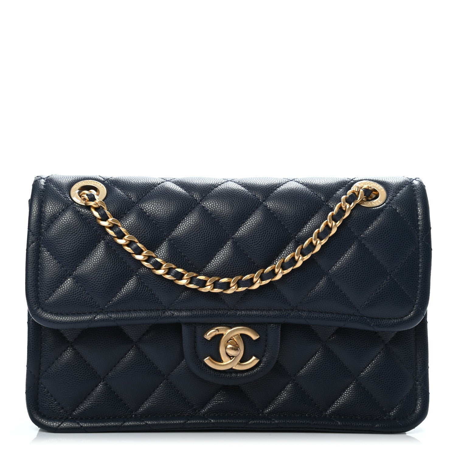 Chanel Caviar Quilted Medium Sweet Classic Flap Navy Blue 1 of 9