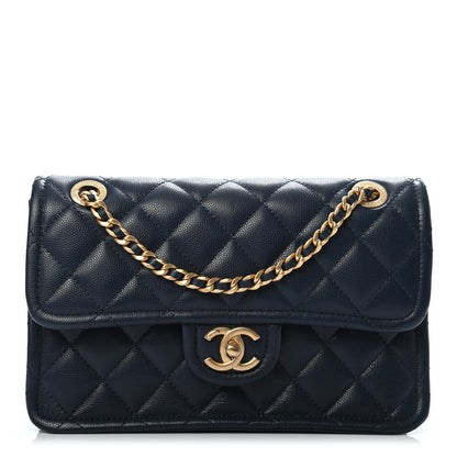 Chanel Caviar Quilted Medium Sweet Classic Flap Navy Blue 1 of 9