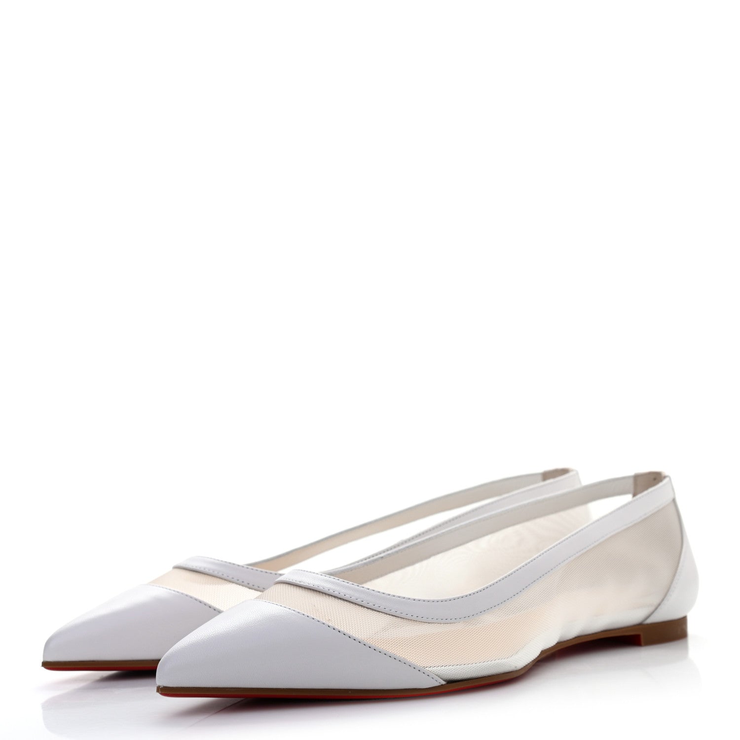 Christian Louboutin Kid Rete Galativi Flats 37 Version Bianco 3 of 7