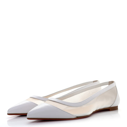 Christian Louboutin Kid Rete Galativi Flats 37 Version Bianco 3 of 7