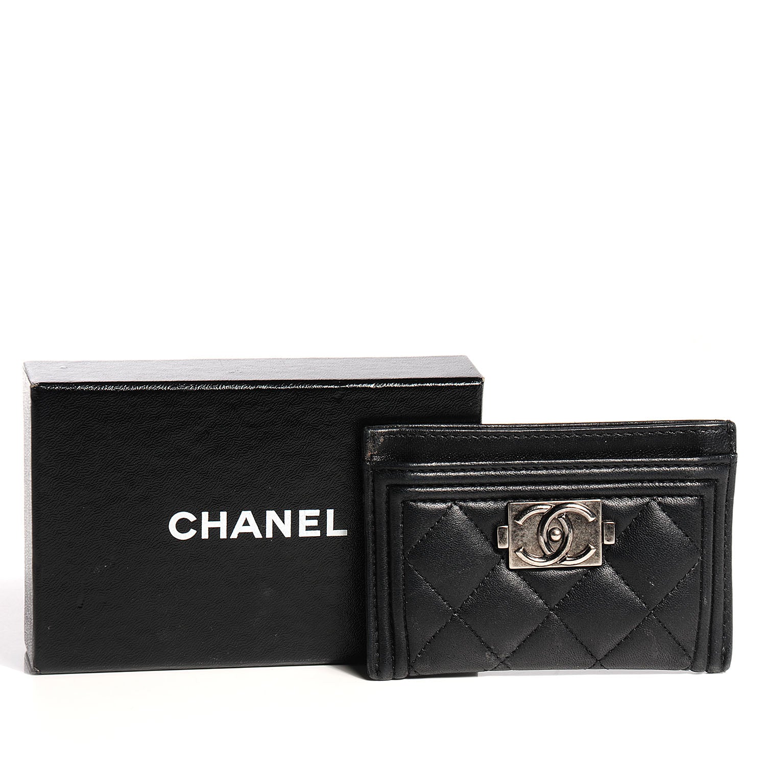 Chanel Lambskin Boy Card Holder Black 5 of 9