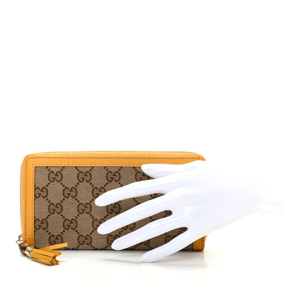 Gucci Monogram Bamboo Tassel Zip Around Wallet Yellow 2 of 8