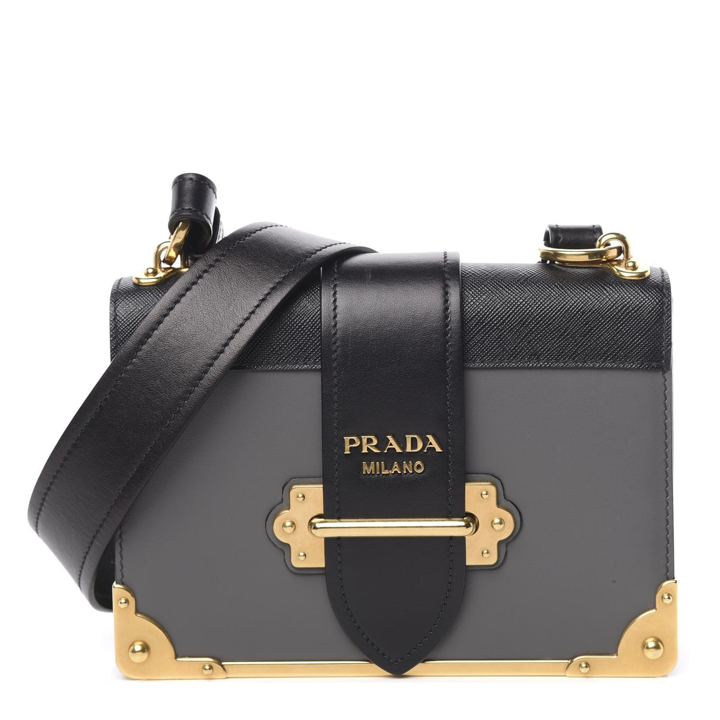 City Calfskin Saffiano Cahier Bag Mercurio Black