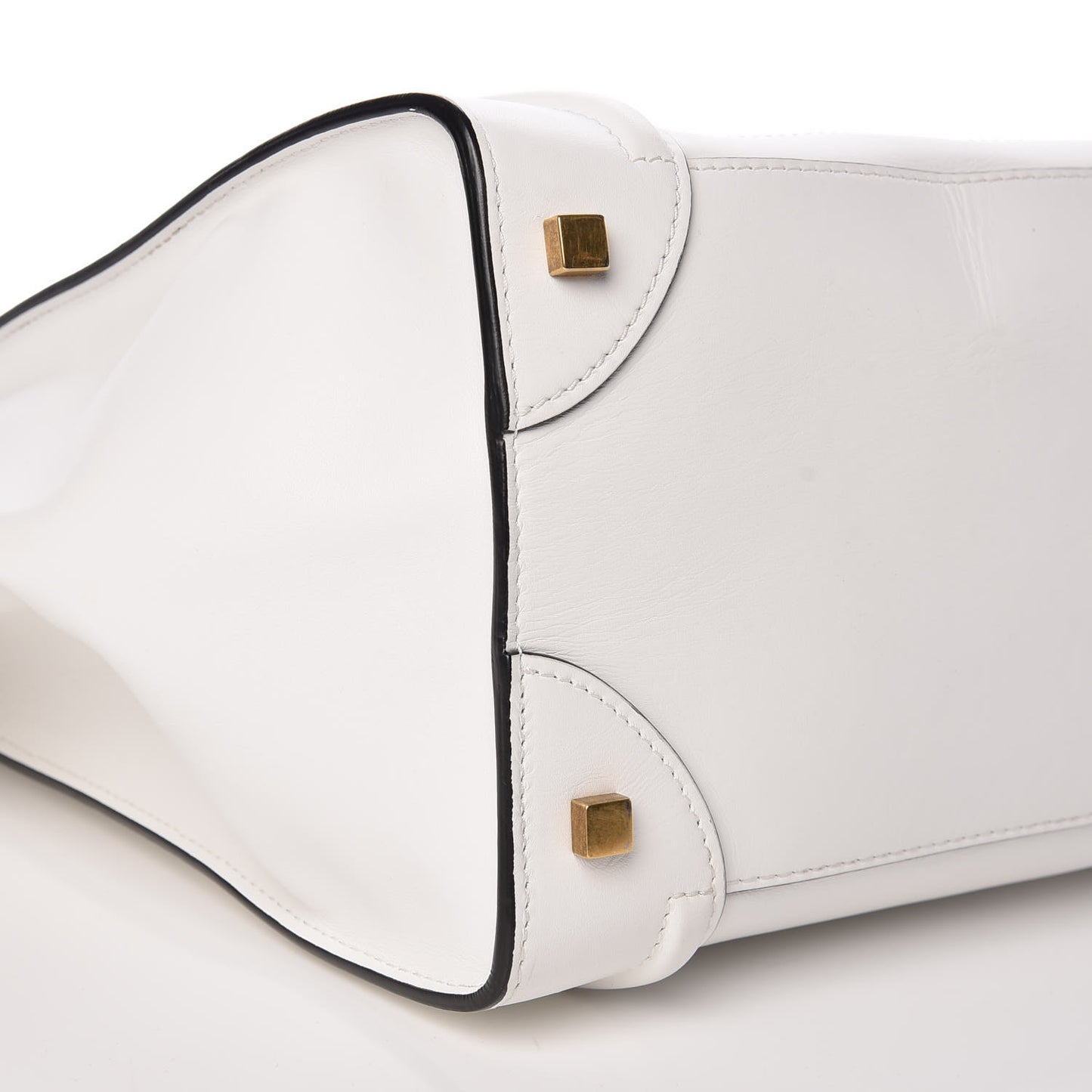 Satin Calfskin Mini Bi-Color Luggage White Black