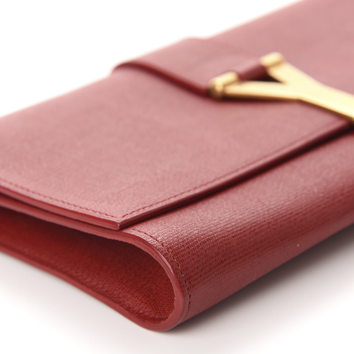 Saint Laurent Calfskin Classic Y Ligne Clutch Red 6 of 10