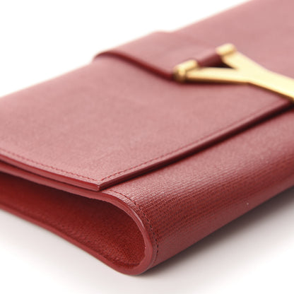 Saint Laurent Calfskin Classic Y Ligne Clutch Red 6 of 10