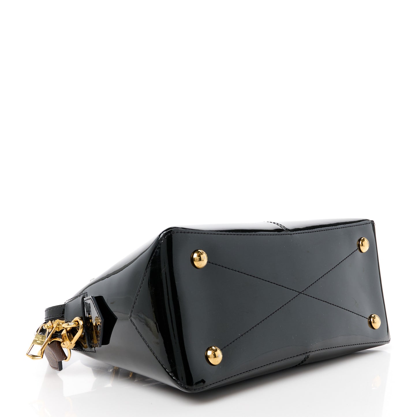 Patent Calfskin Miroir Tote Black