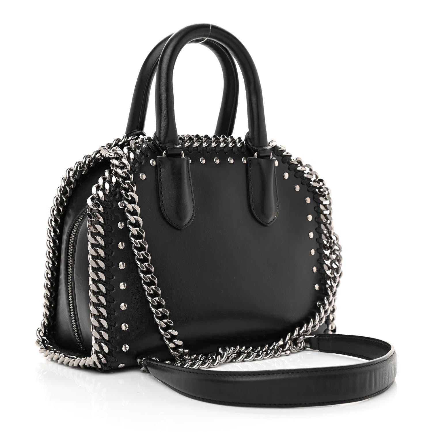 Stella McCartney Eco Alter Nappa Mini Falabella Box Bird Top Handle Bag Black 3 of 10