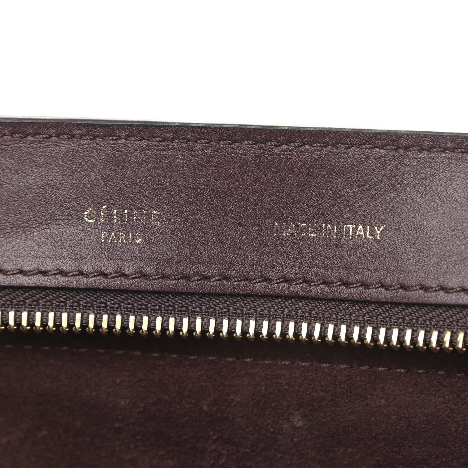 Celine Smooth Calfskin Suede Medium Bi-Color Trapeze Burgundy 6 of 10