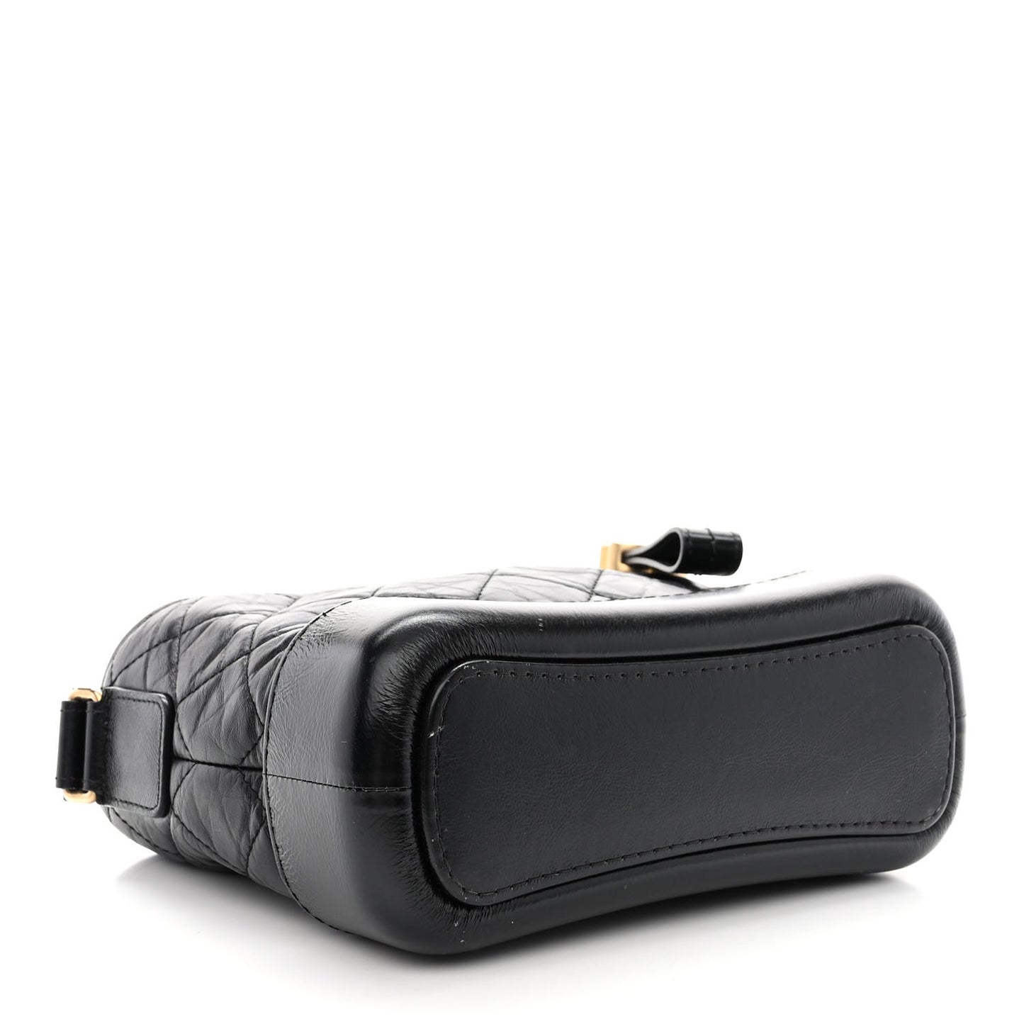 Aged Calfskin Quilted Small Gabrielle Hobo Black