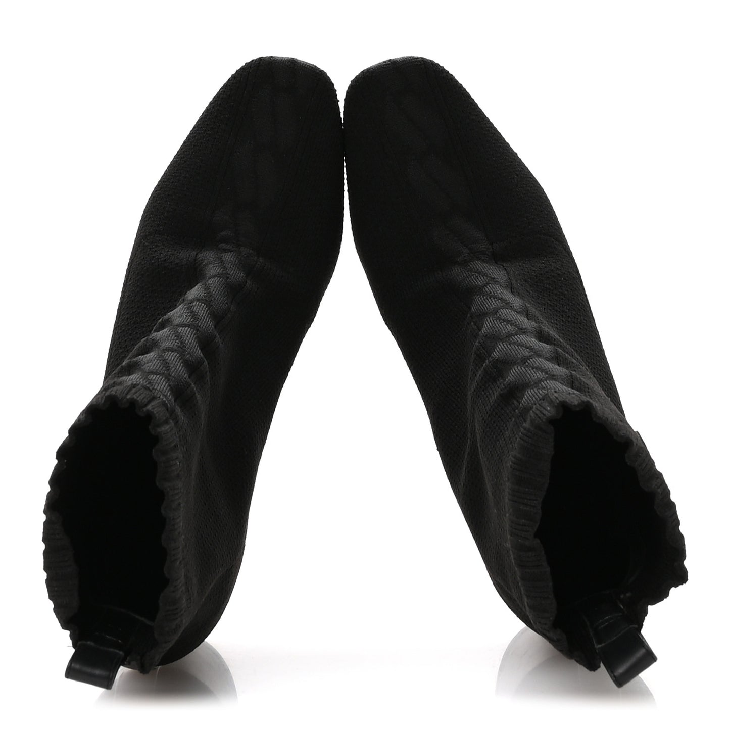 Knit Calfskin Jenna 60 Ankle Boots 36 Black