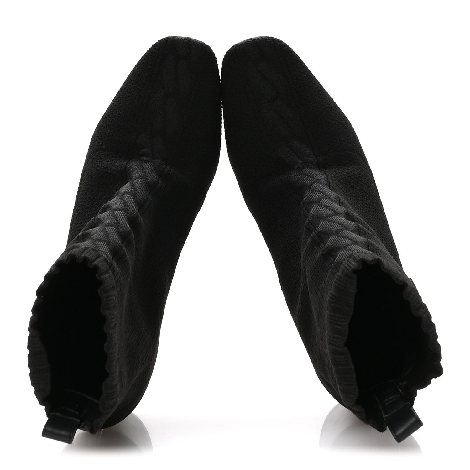 Hermes Knit Calfskin Jenna 60 Ankle Boots 36 Black 2 of 8