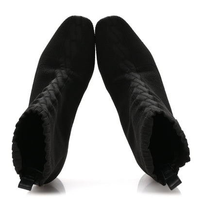 Hermes Knit Calfskin Jenna 60 Ankle Boots 36 Black 2 of 8