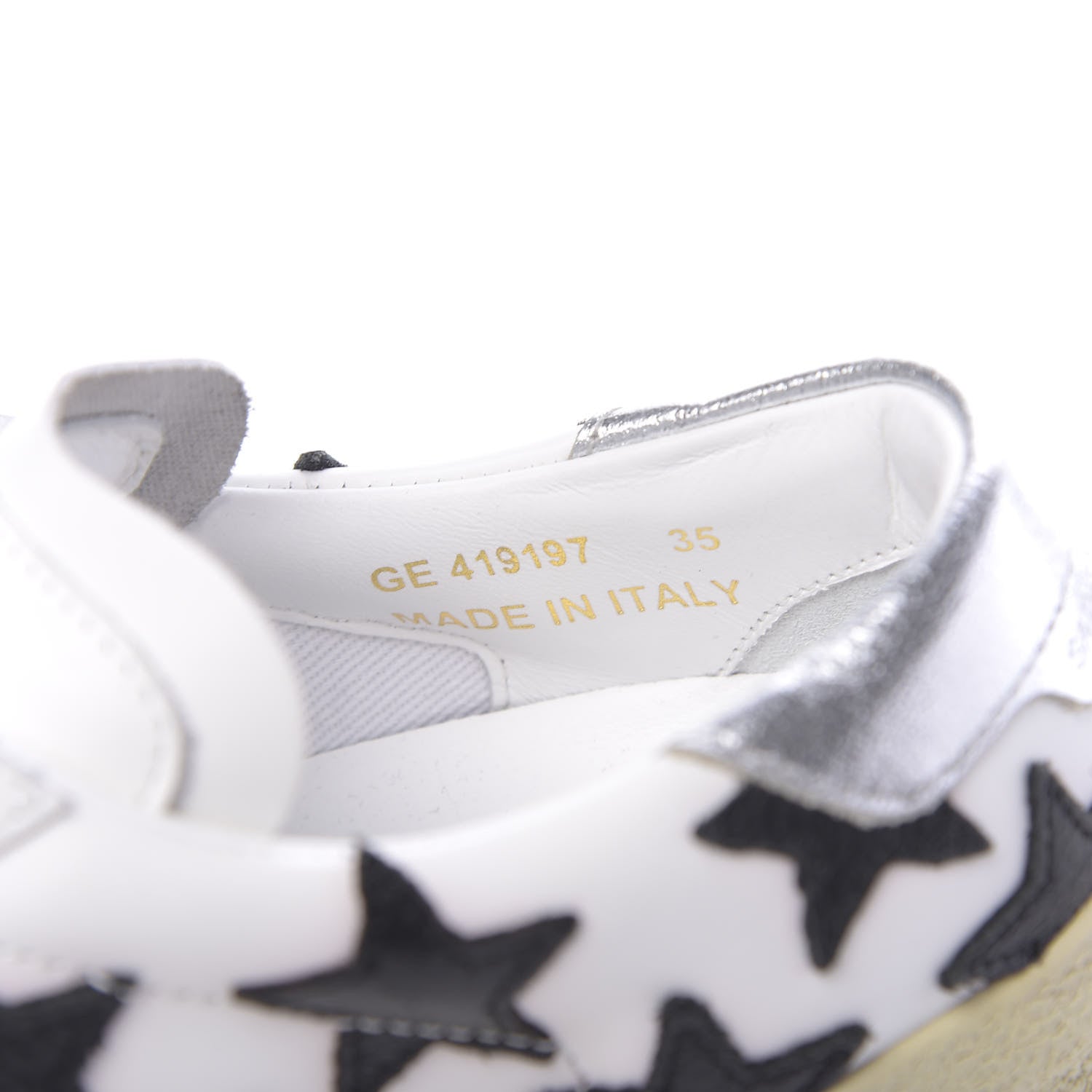 Saint Laurent Calfskin Star Court Sneakers 35 White Black 7 of 9