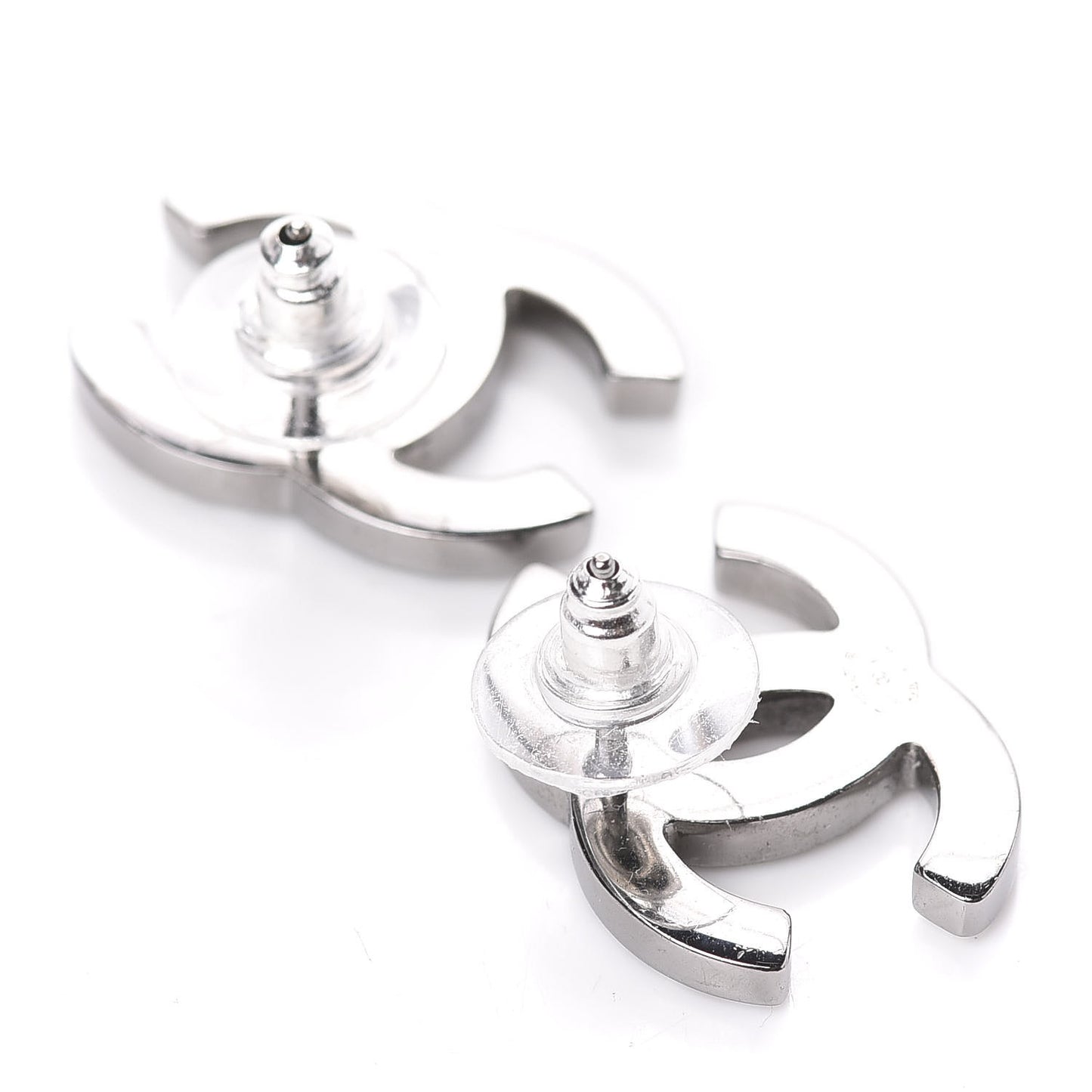 Iridescent Crystal CC Earrings Silver Multicolor