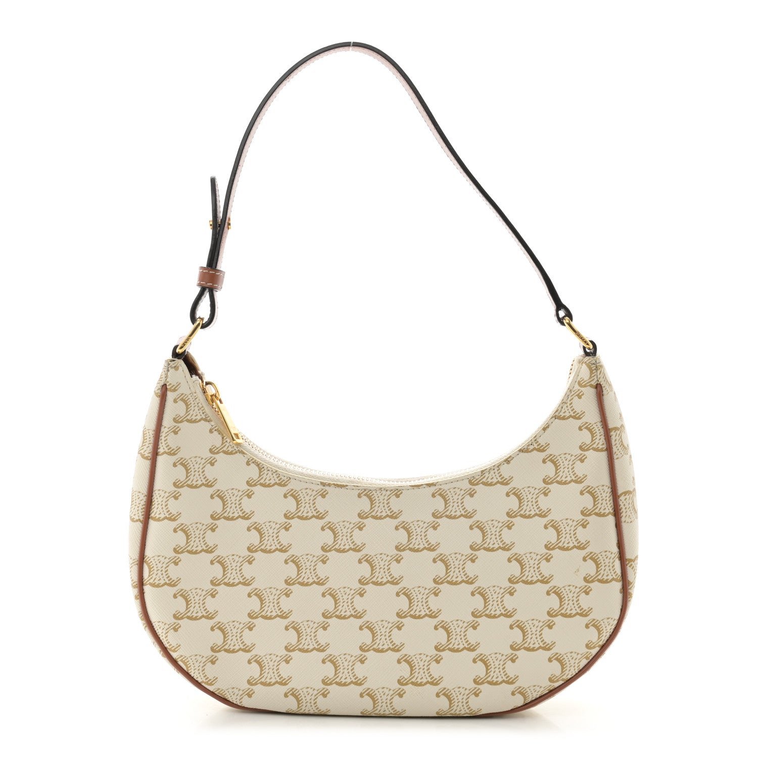 Celine Canvas Calfskin Ava Triomphe Shoulder Bag White 1 of 10