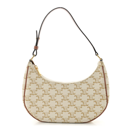 Celine Canvas Calfskin Ava Triomphe Shoulder Bag White 1 of 10