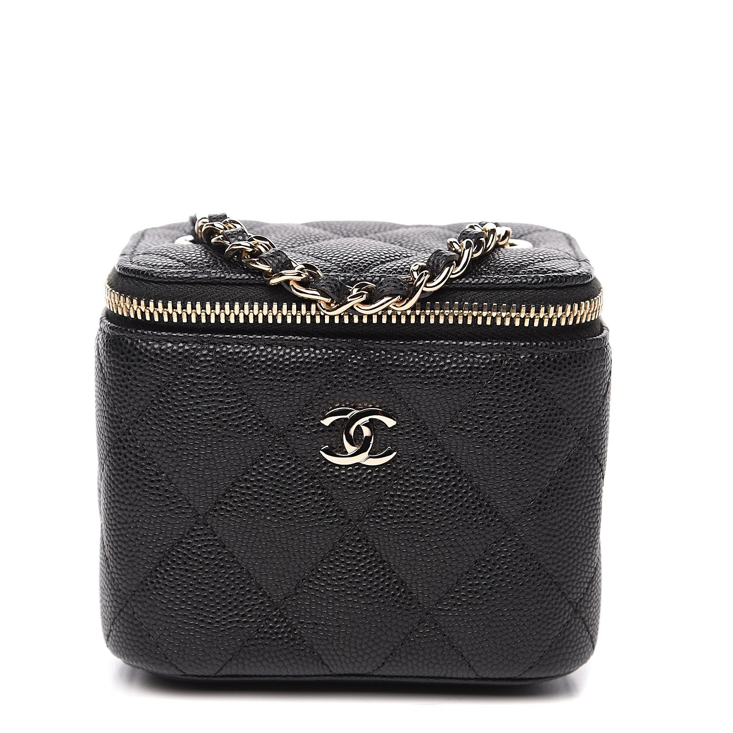 Chanel Caviar Quilted Mini Vanity Case With Chain Black 1 of 9