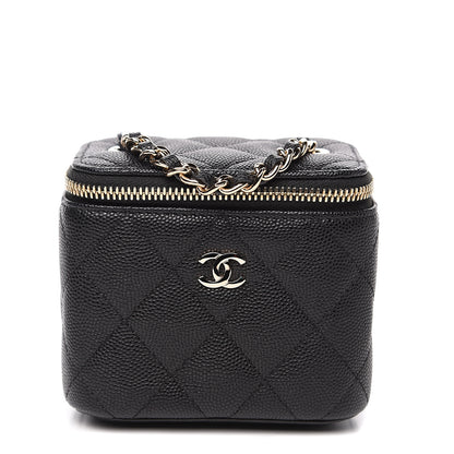 Chanel Caviar Quilted Mini Vanity Case With Chain Black 1 of 9