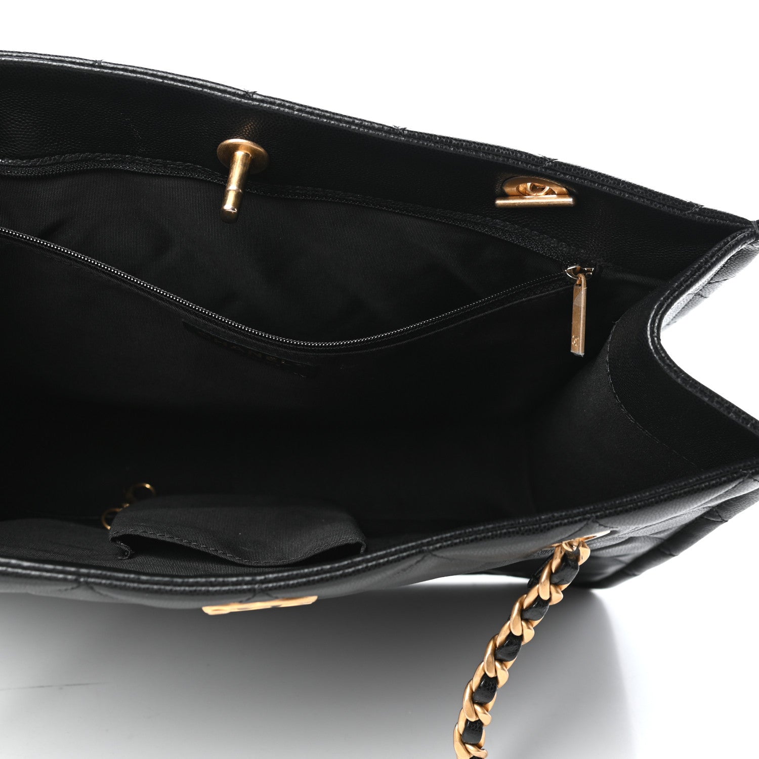 Chanel Caviar Quilted Sweet Classic Shopping Tote Black 5 of 9