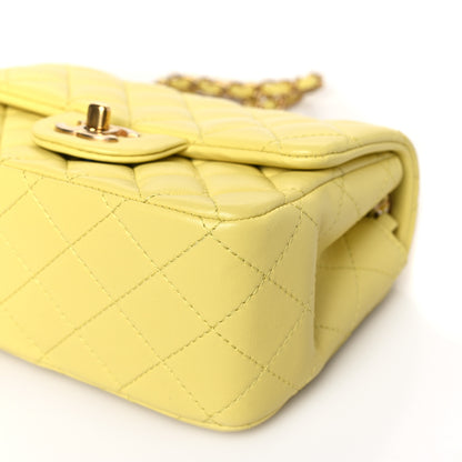 Chanel Lambskin Quilted Mini Square Flap Yellow 8 of 9