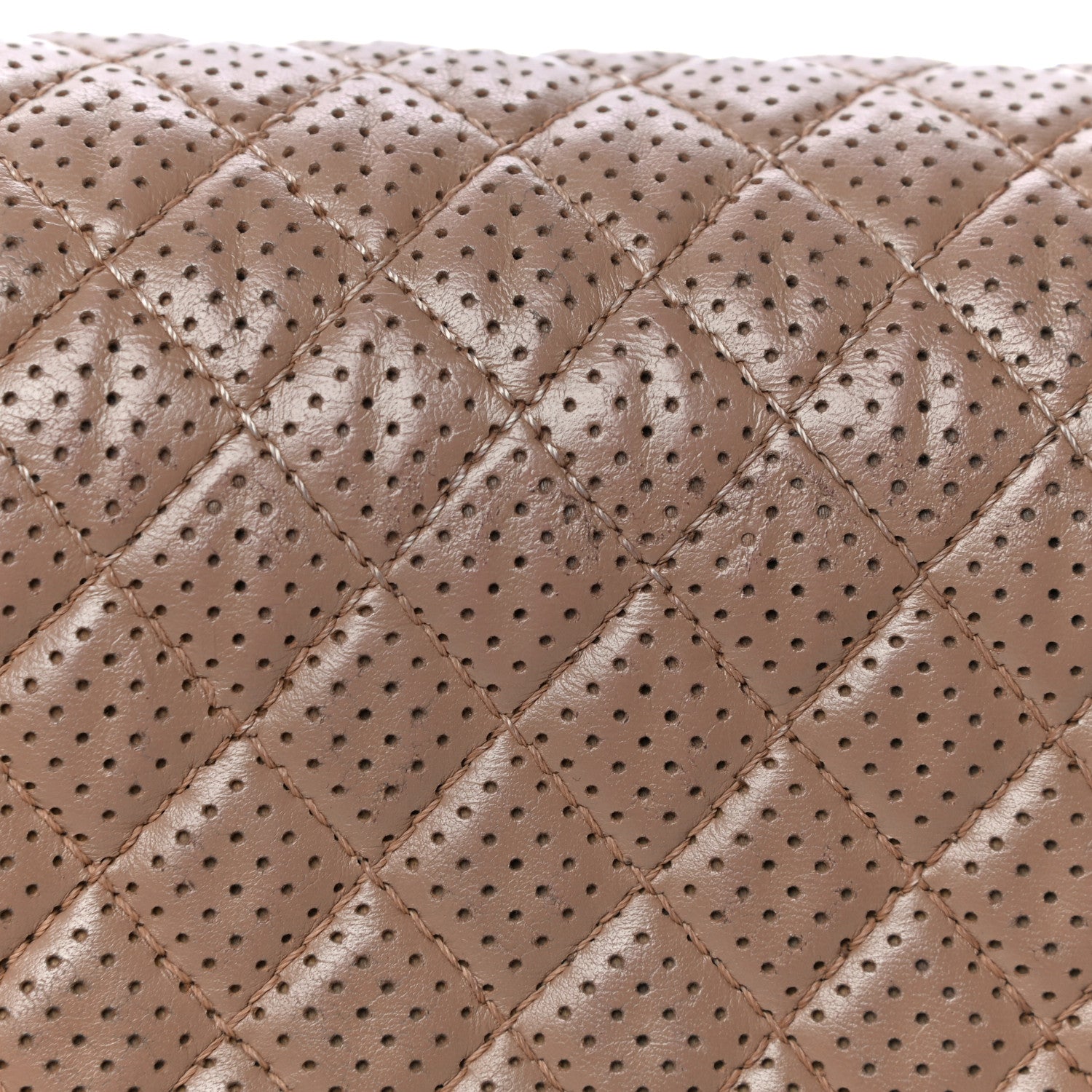Chanel Lambskin Perforated Medium Boy Flap Dark Beige 16 of 16