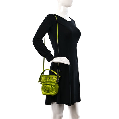 Fendi Nylon Ninfa Vitello King Cuoio Mini Mon Tresor Bucket Bag Wasabi 2 of 10