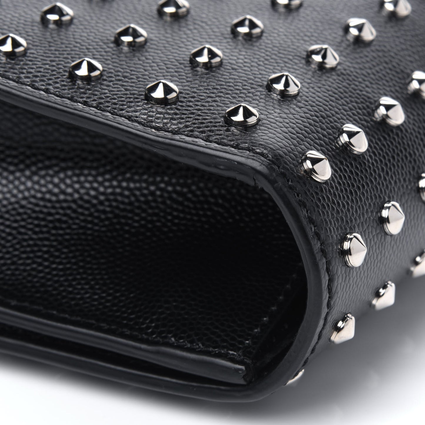 Grain De Poudre Classic Monogram Studded Clutch Black
