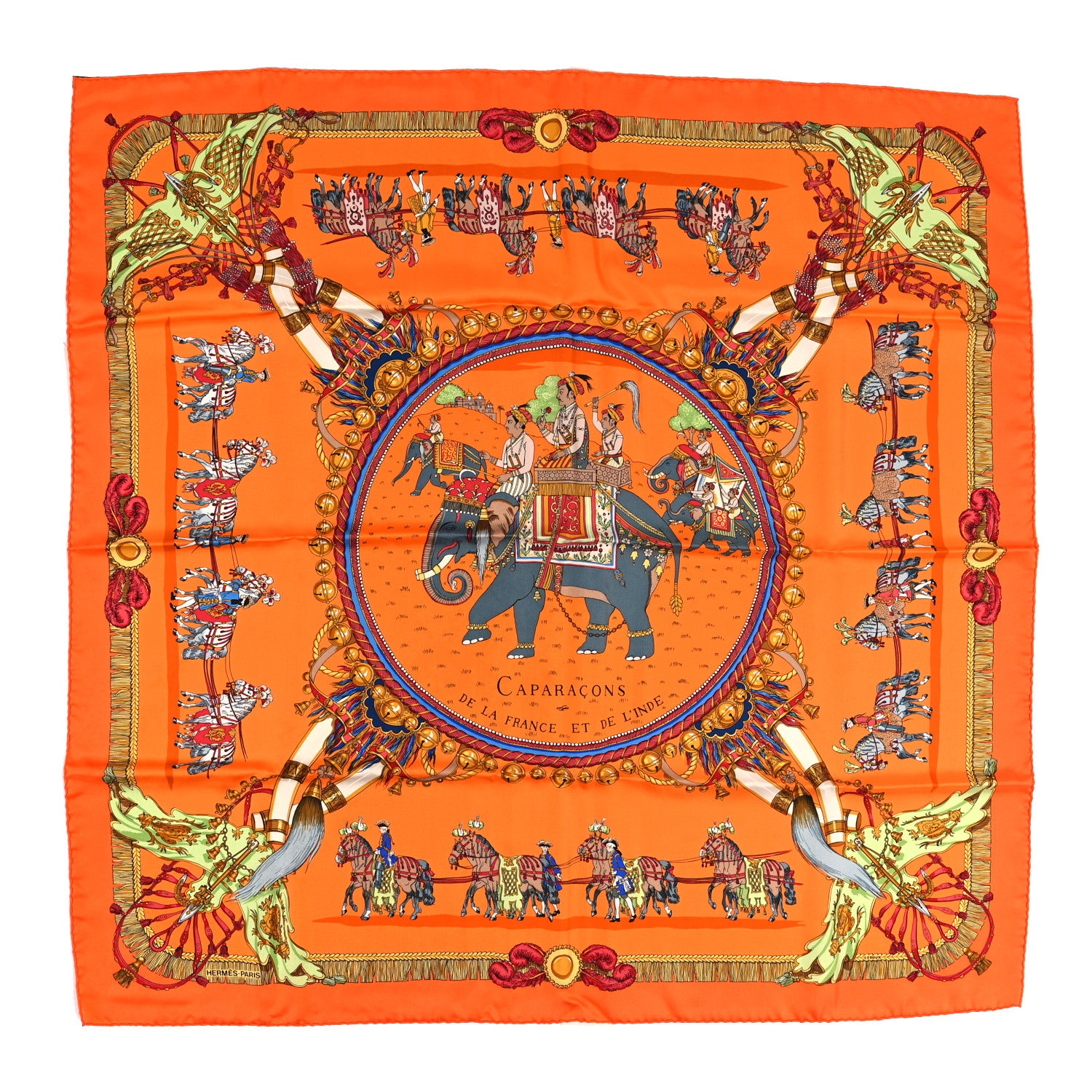 Hermes Silk Caparacons De La France Et De L'inde Shawl 90 1 of 4