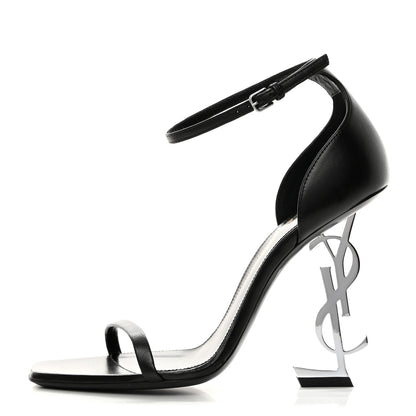 Saint Laurent Calfskin Opyum 110 Sandals 37 Black Silver 1 of 9