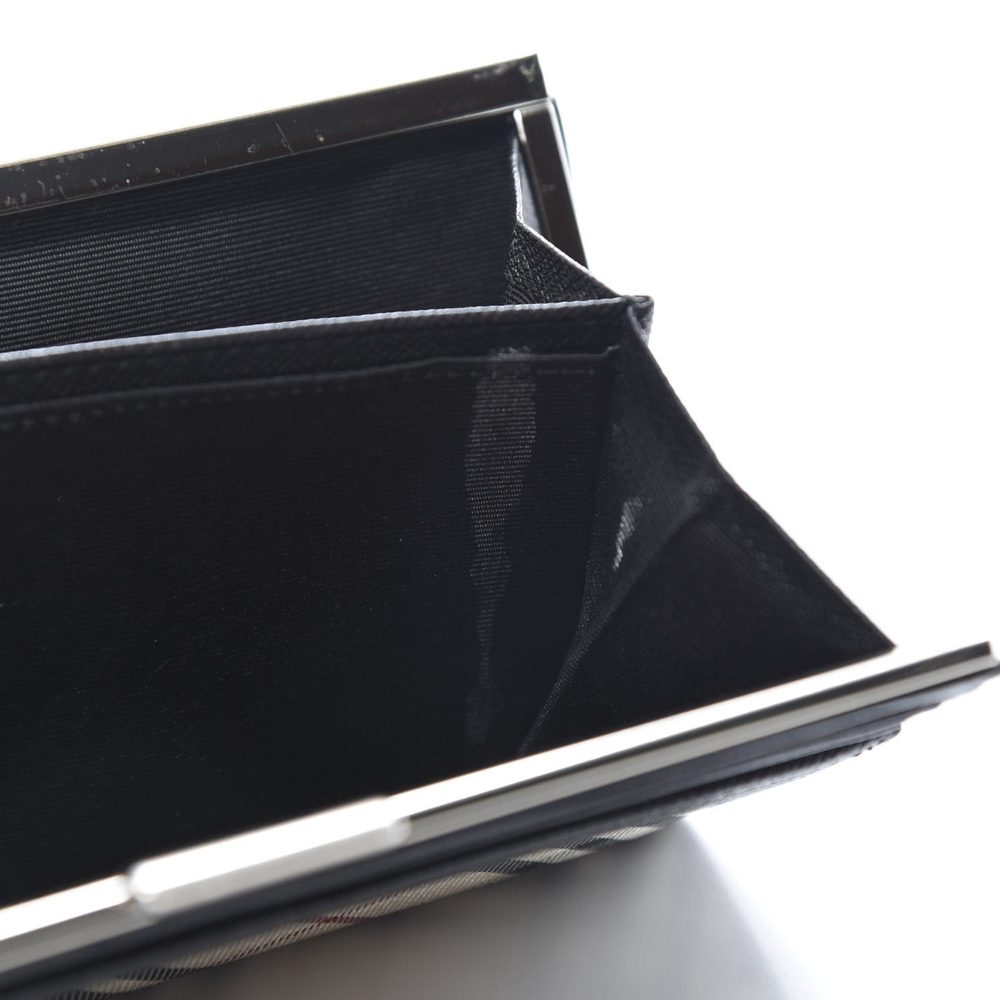 Calfskin House Check Continental Flap Wallet Black