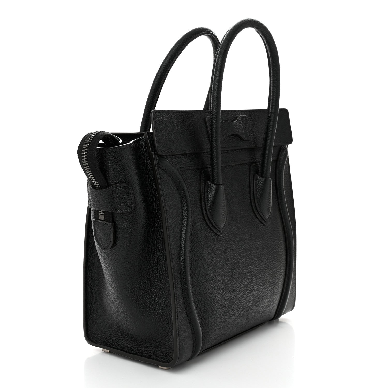 Celine Drummed Calfskin Micro Luggage Black 3 of 10