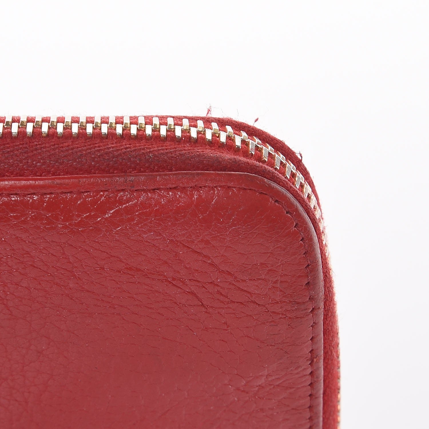 Miu Miu Grained Calfskin Zip Around Wallet Rosso 7 of 14