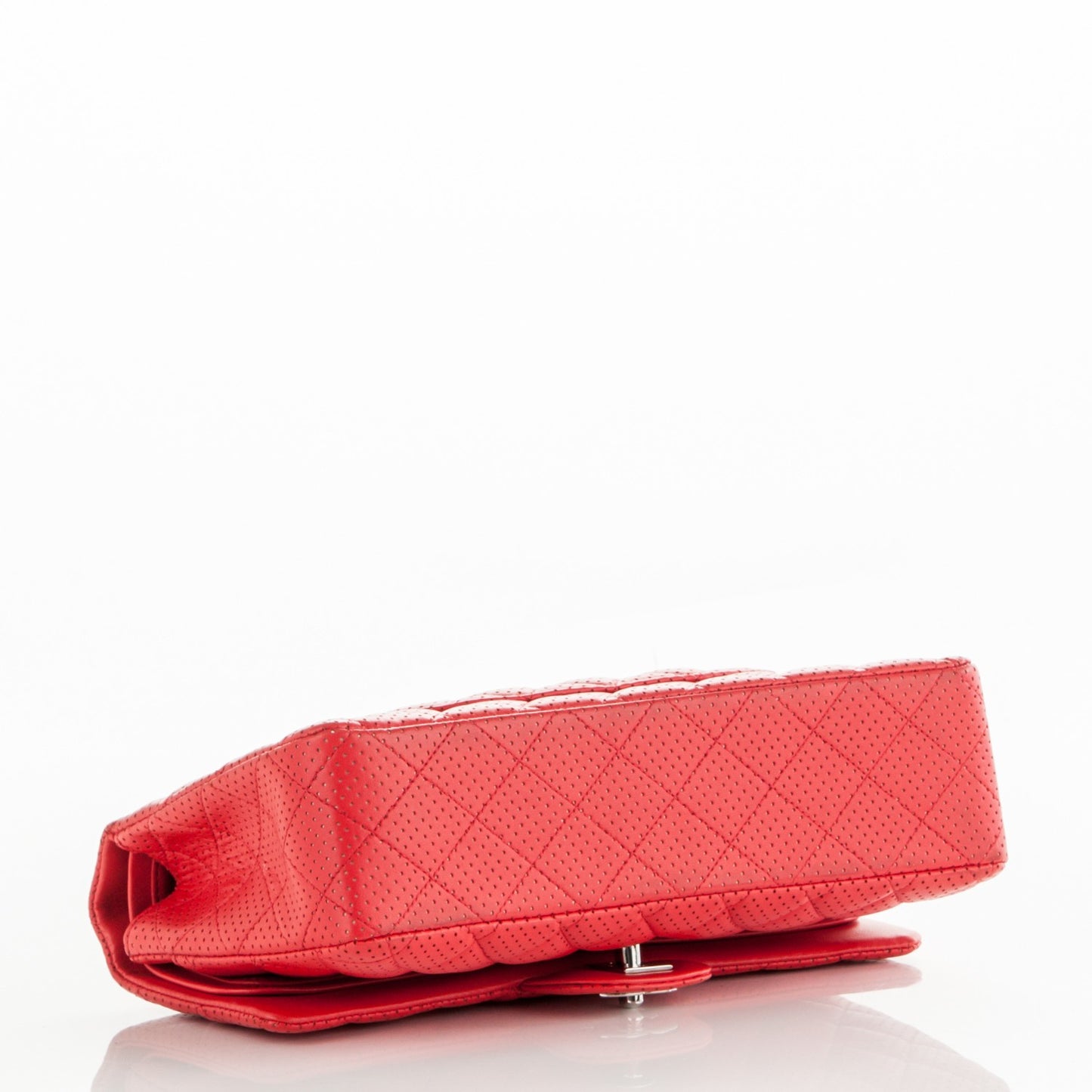 Lambskin Perforated Medium Double Flap Red