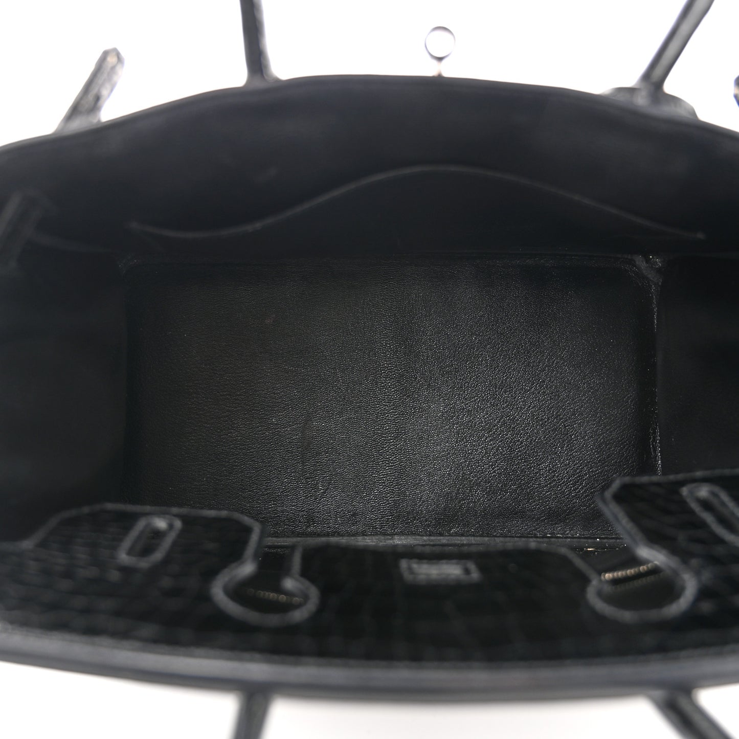 Shiny Porosus Crocodile Birkin 30 Black