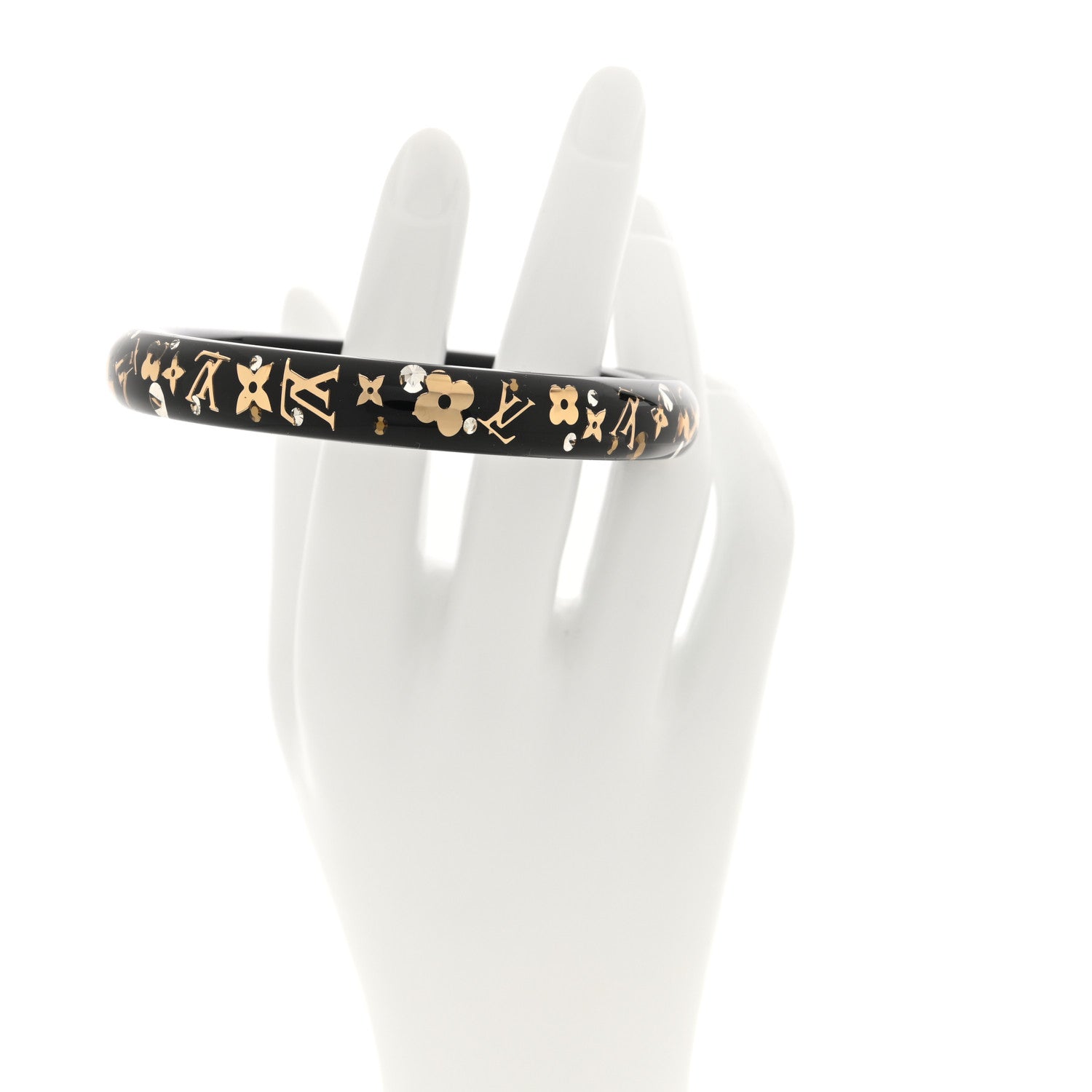 Louis Vuitton Resin Swarovski Small Inclusion Bracelet PM Black 2 of 5