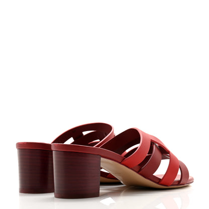 Hermes Calfskin Amica Sandals 38 Rouge Grenat Orange Solaire 4 of 10