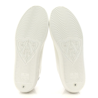 Gucci Calfskin Interlocking G Perforated Womens Ace Sneakers 37 White Grey Sky 6 of 10
