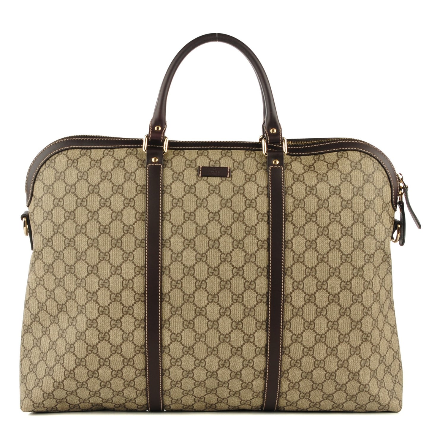 GG Plus Monogram Double Handle Briefcase Dark Brown
