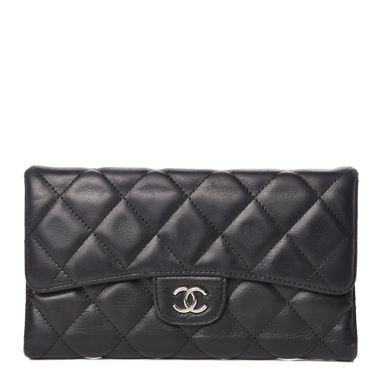 Chanel Caviar Quilted Large Gusset Flap Wallet Black 1 of 11