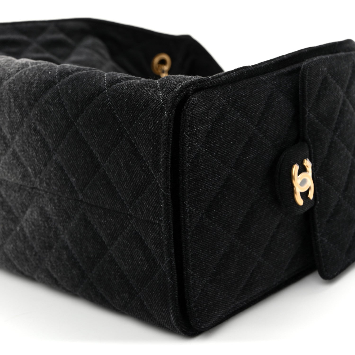 Chanel Washed Denim Quilted Medium Chanel 25 Handbag Black 11 of 11