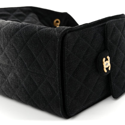 Chanel Washed Denim Quilted Medium Chanel 25 Handbag Black 11 of 11