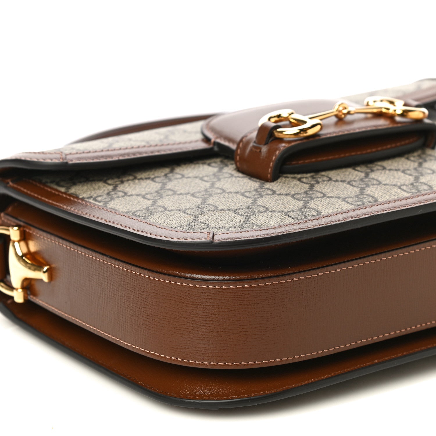 Gucci GG Supreme Monogram Horsebit 1955 Shoulder Bag Beige Brown Sugar 8 of 11