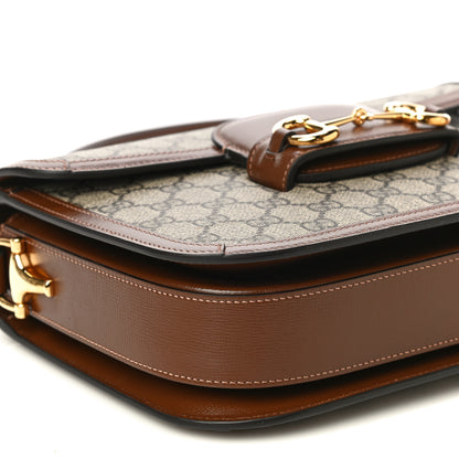 Gucci GG Supreme Monogram Horsebit 1955 Shoulder Bag Beige Brown Sugar 8 of 11