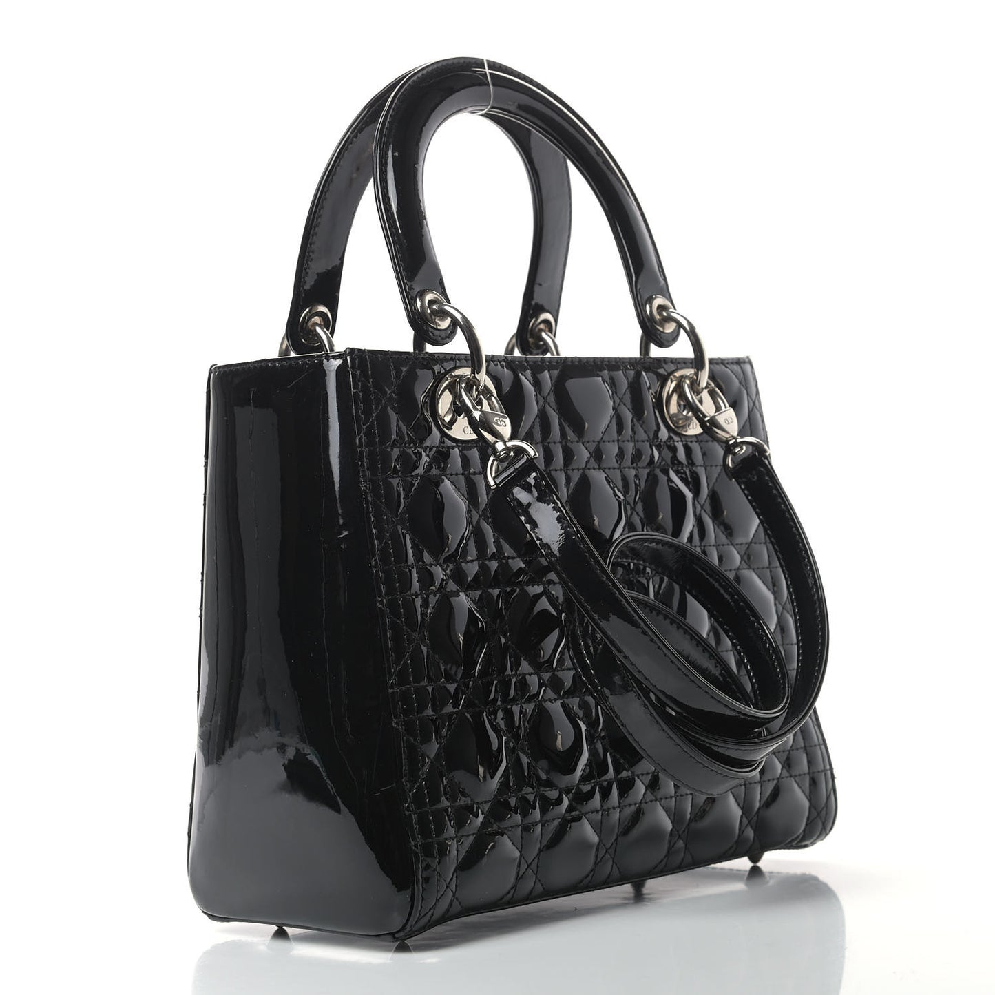 Patent Cannage Medium Lady Dior Black