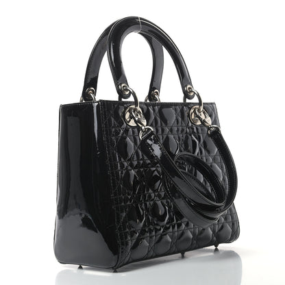 Christian Dior Patent Cannage Medium Lady Dior Black 3 of 11