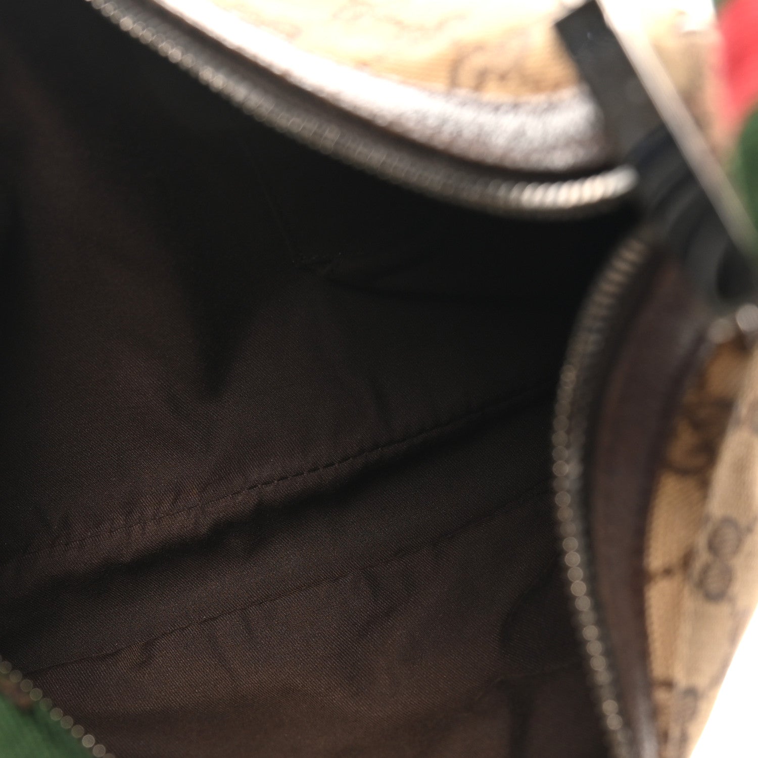 Gucci Monogram Web Medium Half Moon Hobo Dark Brown 5 of 9