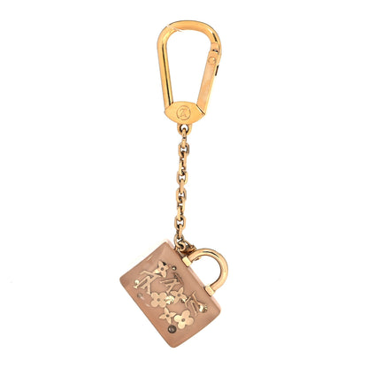 Louis Vuitton Resin Inclusion Speedy Bag Charm Key Chain Beige 2 of 4