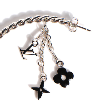 Louis Vuitton Sweet Monogram Creole Hoop Earrings Silver 3 of 5